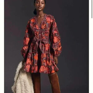 FARM RIO ANTHROPOLOGIE Button Front Dress